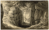 John Maule, At the High Rocks, Tunbridge Wells, Kent – 1814 drawing in grey wash