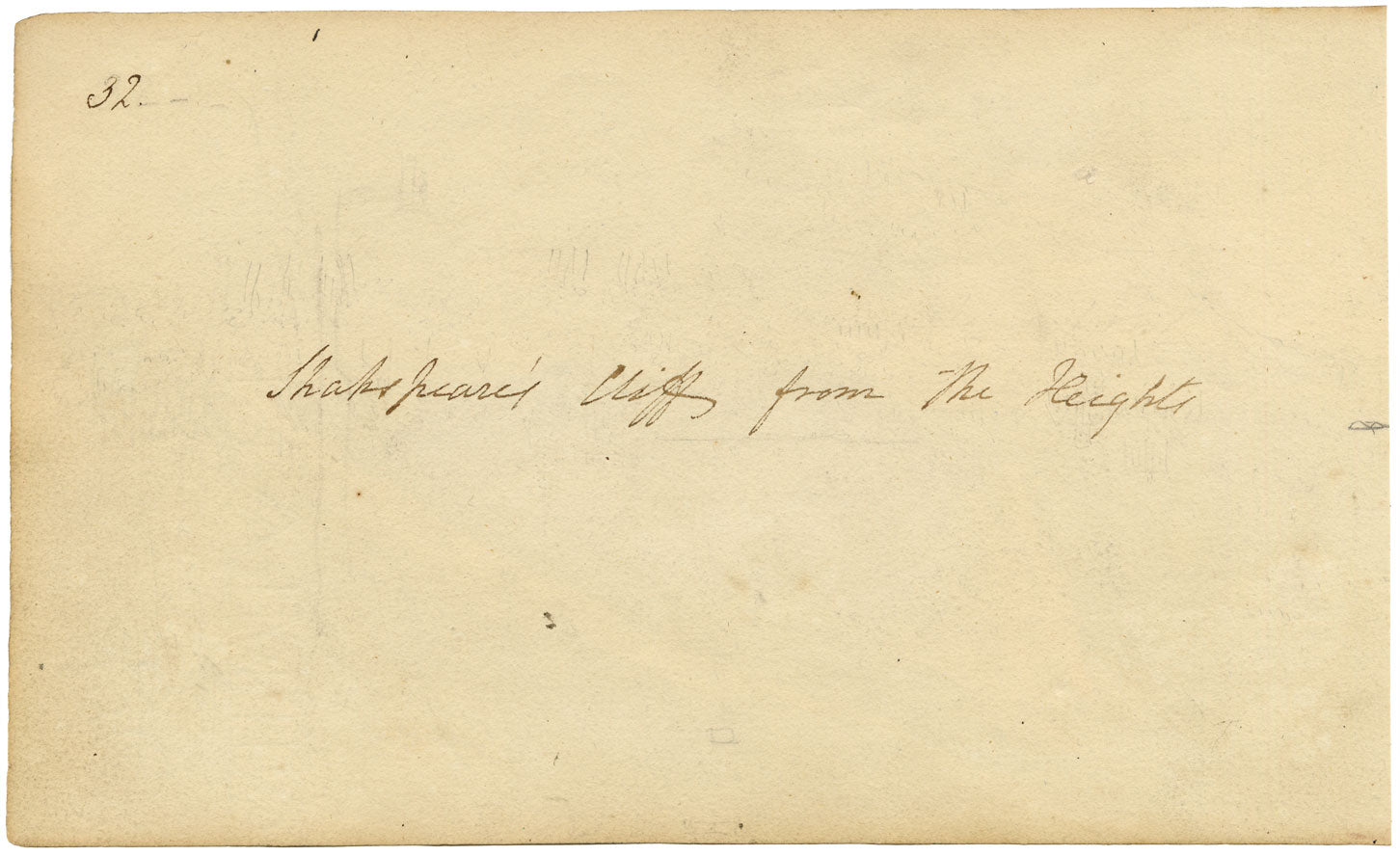 John Maule, Shakespeare Cliff from Western Heights, Dover, Kent – 1814 drawing in grey wash