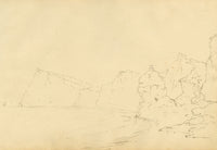 John Maule, Shakespeare Cliff from the Beach, Dover, Kent – 1792 ink drawing