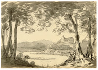 John Maule, Gottorf Castle, Schleswig, Germany – 1793 drawing in ink & wash