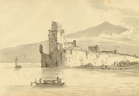 John Maule, Devin Castle Ruins, Pressburg, Hungary (now Bratislava, Slovakia) – 1793 drawing in ink & wash