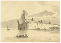 John Maule, Devin Castle Ruins, Pressburg, Hungary (now Bratislava, Slovakia) – 1793 drawing in ink & wash