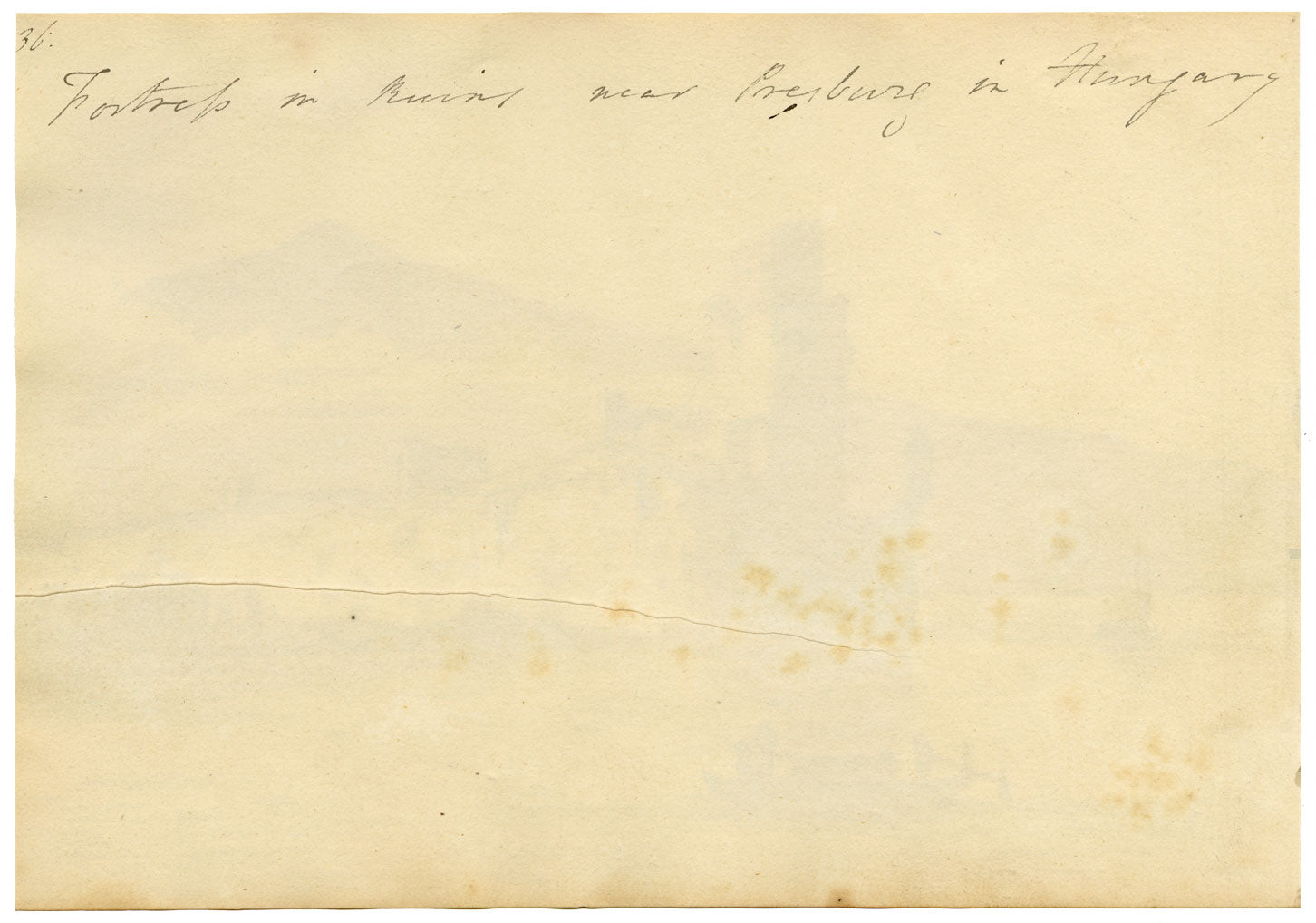 John Maule, Devin Castle Ruins, Pressburg, Hungary (now Bratislava, Slovakia) – 1793 drawing in ink & wash