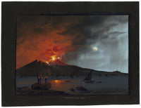 Neapolitan School, Vesuvius in Eruption, 1838 (Day and Night) – Pair of early 19th-century gouache paintings