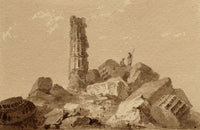 William Page, Temple of Hercules, Sicily – Early 19th-century watercolour painting