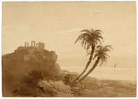 Attrib. William Page, Temple of Poseidon, Cape Sounion, Greece – Early 19th-century watercolour painting