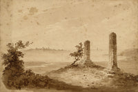 William Page, Temple of Olympian Zeus, Agrigento, Sicily – Early 19th-century watercolour painting