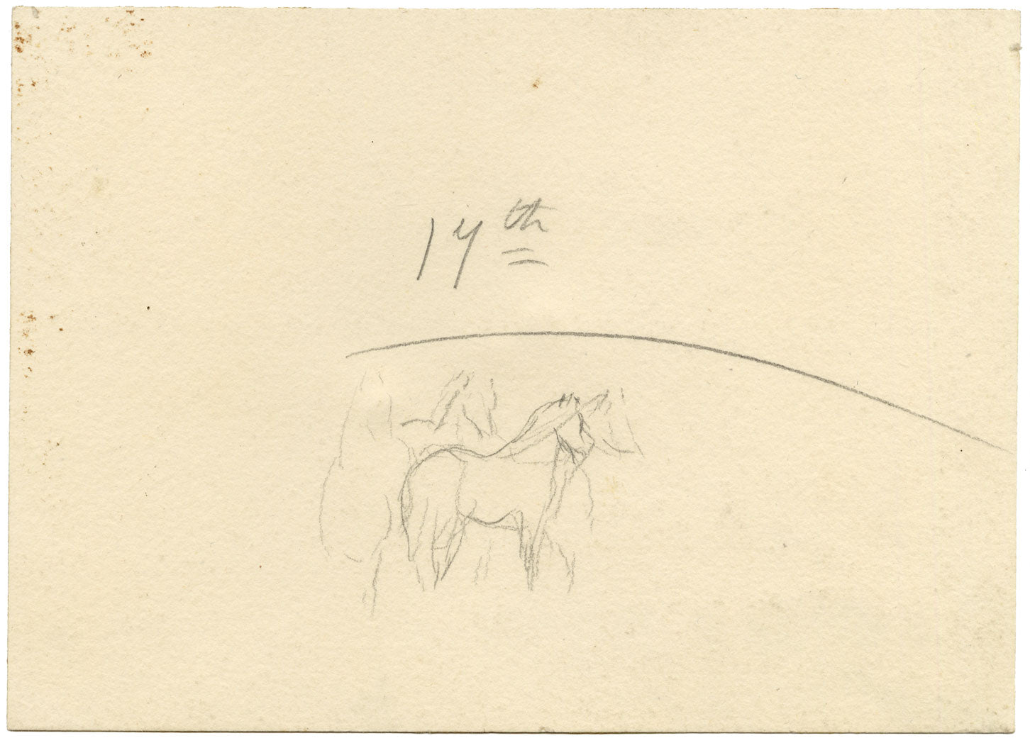 Lucy Hunter, Two Foal Horses, Berwickshire, Scotland – 1874 watercolour painting