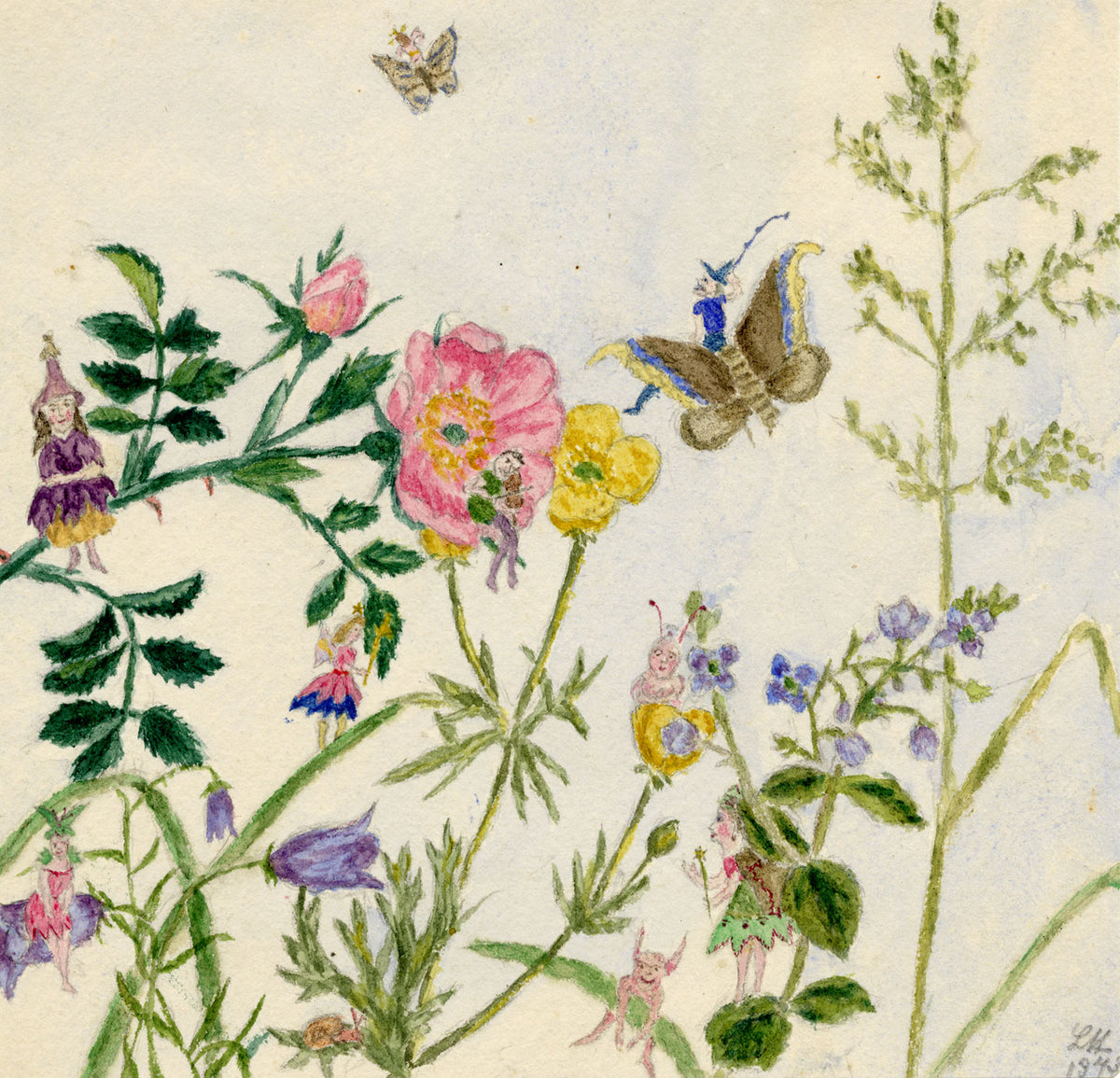 Lucy Hunter, Wildflower Fairies – 1873 watercolour painting
