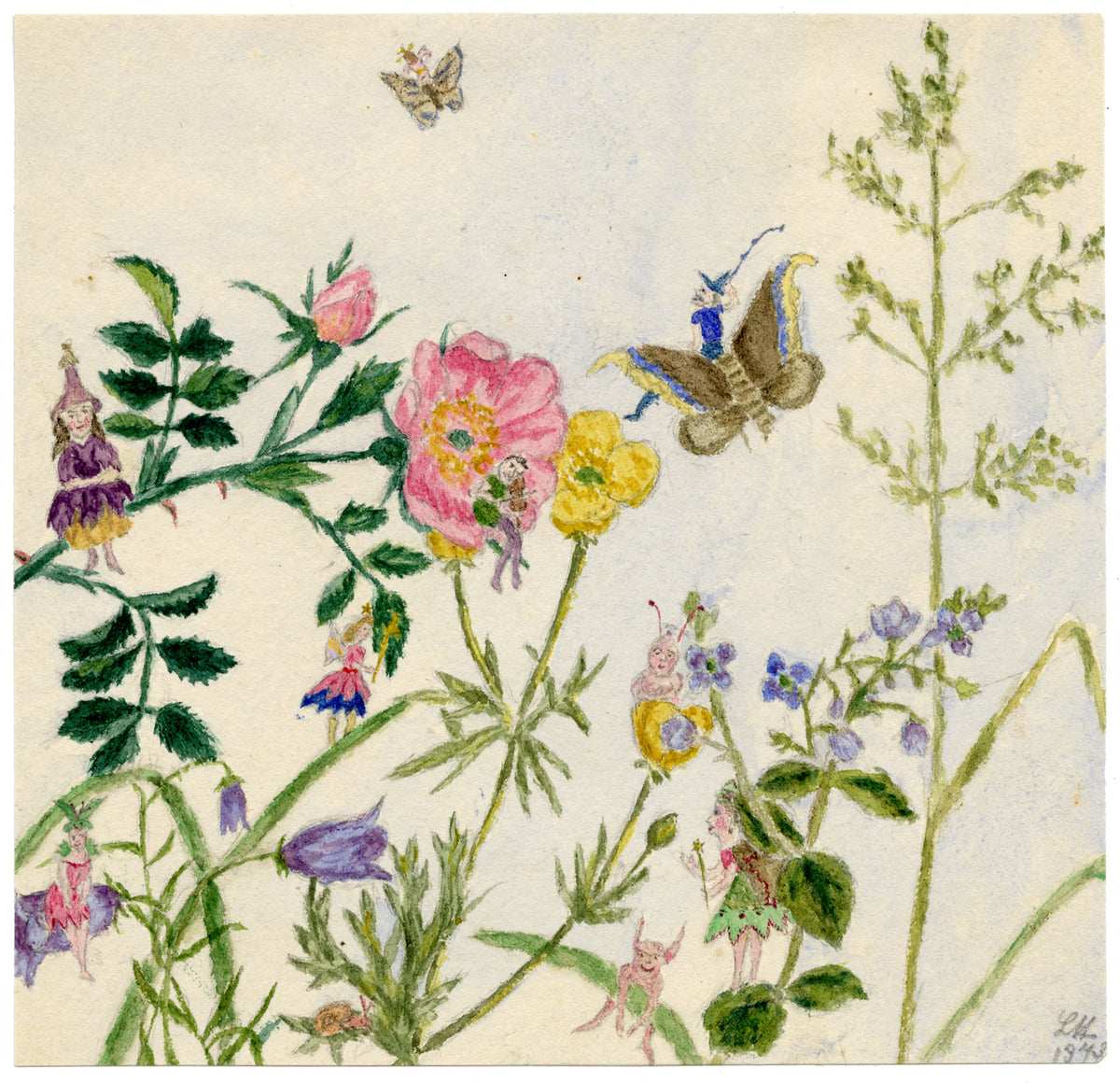 Lucy Hunter, Wildflower Fairies – 1873 watercolour painting