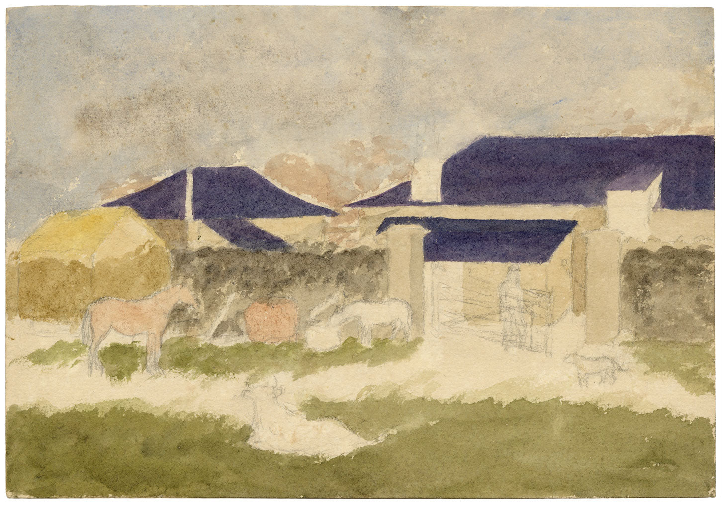 Hunter, Bay Horse, Scottish Borders – 1875 watercolour painting