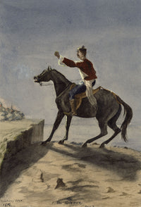 Isabella Hunter, The Giaour on Horseback from Byron – 1876 watercolour painting