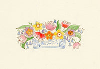 Elaine Williamson, Poole Pottery, Spring Flower Design in Miniature – c.1980s watercolour painting