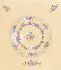 Elaine Williamson, Poole Pottery, Flower Design – 1988 gouache painting