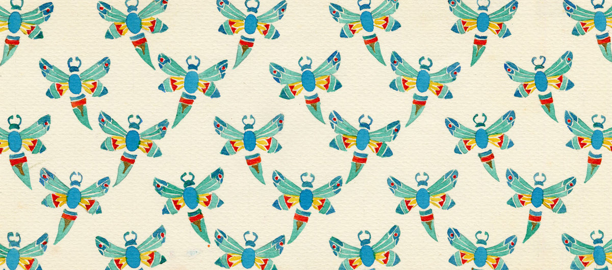 Elaine Williamson, Poole Pottery, Dragonfly Design – 1987 watercolour painting