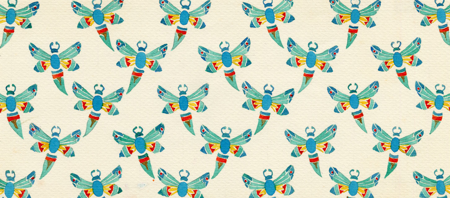 Elaine Williamson, Poole Pottery, Dragonfly Design – 1987 watercolour painting