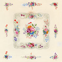 Elaine Williamson, Poole Pottery, Flower Posy Ceramic Design – c.1980s watercolour painting