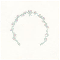 Elaine Williamson, Poole Pottery, Pastel Flowers & Ribbon Design – c.1980s gouache painting