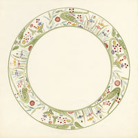 Elaine Williamson, Poole Pottery, Art Nouveau Flower Plate Design – 1989 watercolour painting