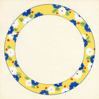 Elaine Williamson, Poole Pottery, Bold Blue & White Flower on Yellow Plate Design – c.1980s gouache painting