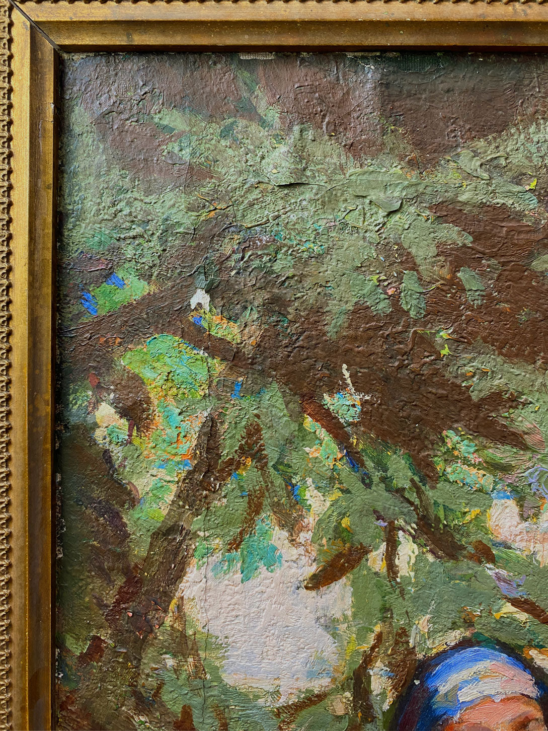 Arthur Croft Mitchell, The Orange Dress – 1920s oil painting