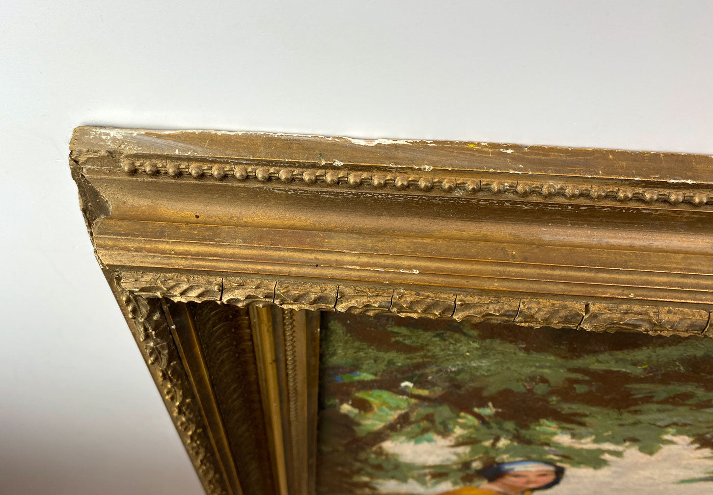 Arthur Croft Mitchell, The Orange Dress – 1920s oil painting