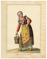 Michela de Vito, Costume di Villalago, Province of L'Aquila – c.1820s watercolour painting