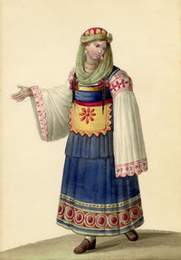 Michela de Vito, Costume di St Caterina, Province of Calabria – c.1820s watercolour painting