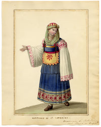 Michela de Vito, Costume di St Caterina, Province of Calabria – c.1820s watercolour painting