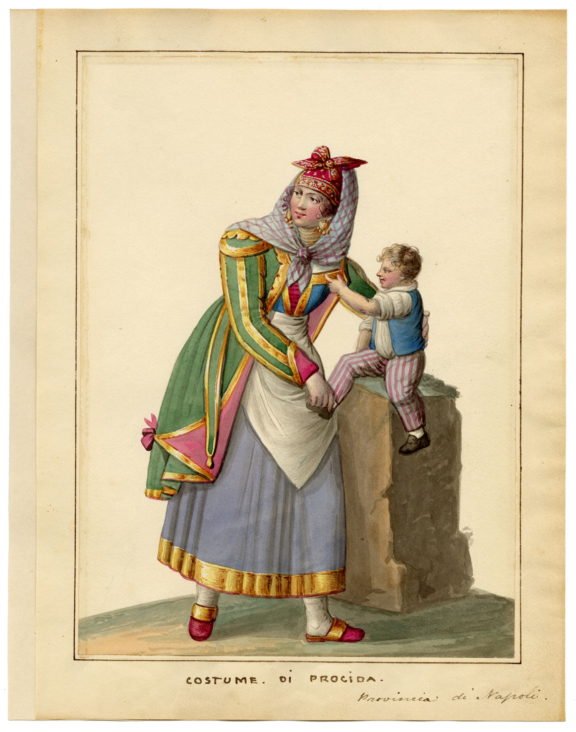 Michela de Vito, Costume di Procida, Province of Naples – c.1820s watercolour painting
