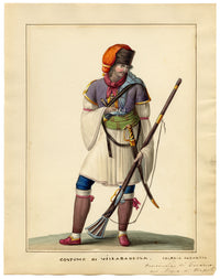 Michela de Vito, Costume di Villabadessa, Albanian Colony, Province of Teramo – c.1820s watercolour painting