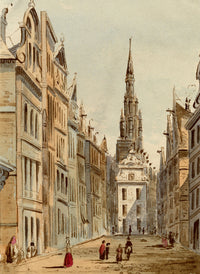 Attrib. William Frome Smallwood, A Street Scene in Brussels – Early 19th-century watercolour painting