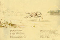 W.F.S., Byron's 'Mazeppa' Tied to a Wild Horse – 1830 watercolour painting