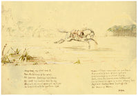 W.F.S., Byron's 'Mazeppa' Tied to a Wild Horse – 1830 watercolour painting