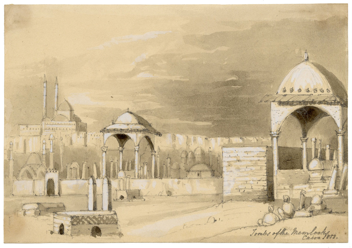 Isabella Foster, Tomb of the Memlooks, Cairo, Egypt – 1852 graphite drawing