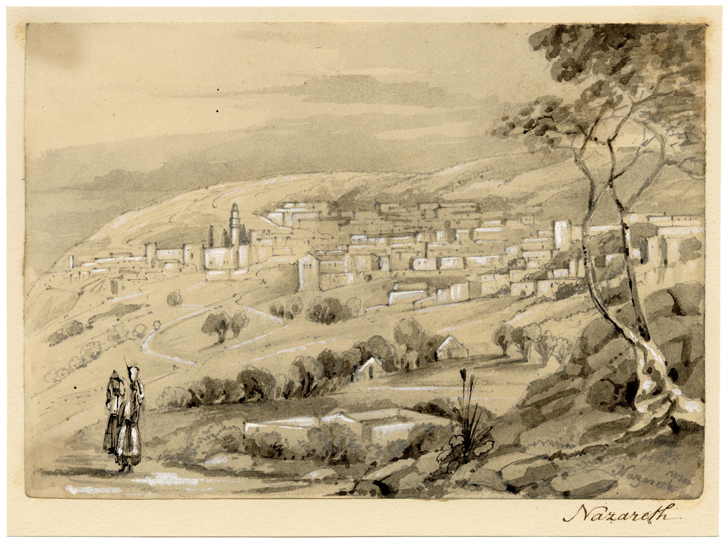 Isabella Foster, Nazareth, Palestine, Israel – 1852 graphite drawing