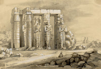 Isabella Foster, The Memnonium (Ramesseum) Temple, Thebes, Egypt – 1852 graphite drawing