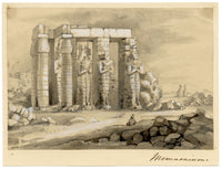 Isabella Foster, The Memnonium (Ramesseum) Temple, Thebes, Egypt – 1852 graphite drawing
