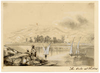 Isabella Foster, The Nile at Thebes, Egypt – 1852 graphite drawing