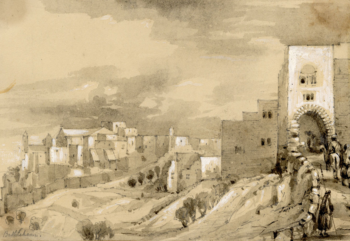 Isabella Foster, Bethlehem, Ottoman Palestine – 1852 graphite drawing