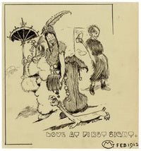 M.G., Love at First Sight – 1912 pen & ink drawing