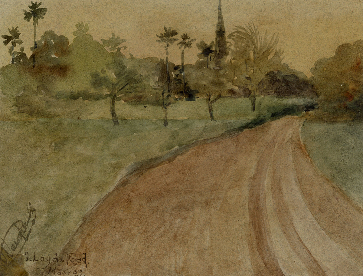 V.V.P., Lloyd's Road, Madras, India – 1916 watercolour painting