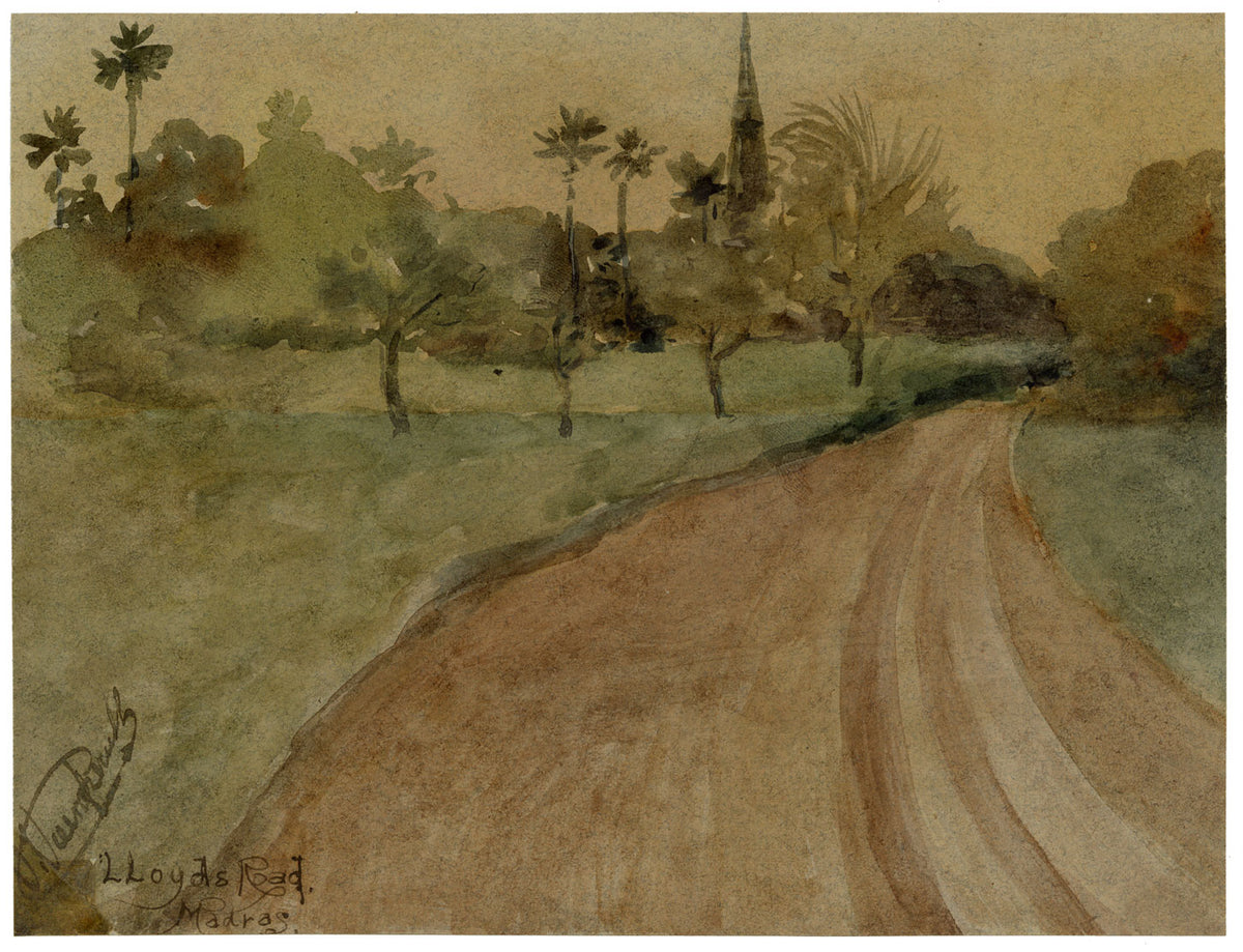 V.V.P., Lloyd's Road, Madras, India – 1916 watercolour painting