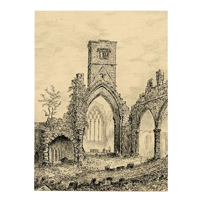 Standish Prendergast Vereker 4th Viscount Gort, Sligo Abbey, Ireland – Early 19th-century pen & ink drawing