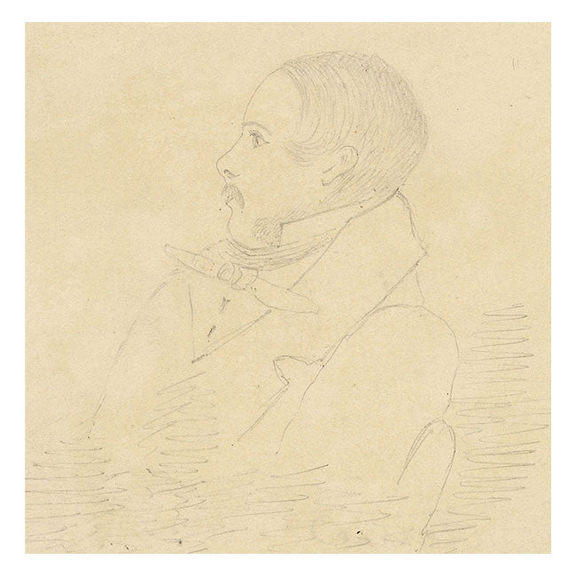 Hon. Maria Corinna Vereker, Gentleman Portrait – Mid-19th-century graphite drawing