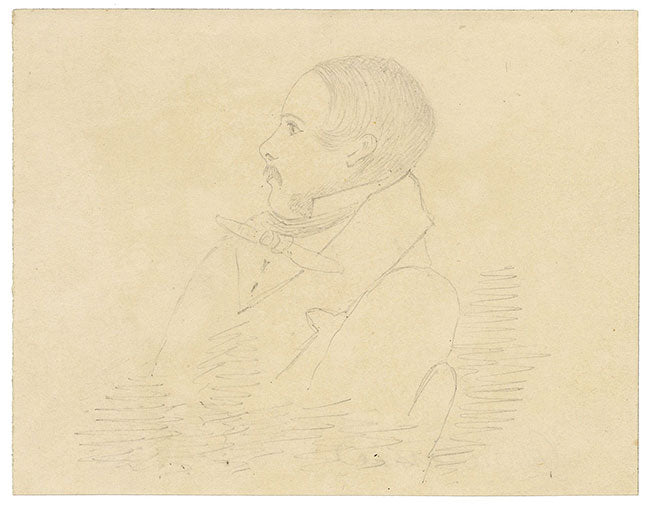 Hon. Maria Corinna Vereker, Gentleman Portrait – Mid-19th-century graphite drawing