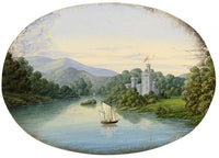 Harriet Elizabeth Stamer Duchess de Rovigo, Lough Cutra Castle (Lough Cooter), Galway, Ireland – Mid-19th-century gouache painting