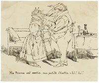 John Prendergast Vereker 3rd Viscount Gort, Anthropomorphic Cartoon after J.J. Grandville – Early 19th-century pen & ink drawing