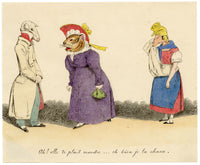 Hon. Julia Selina Ball, Anthropomorphic Cartoon after J.J. Grandville – Mid-19th-century pen & ink drawing
