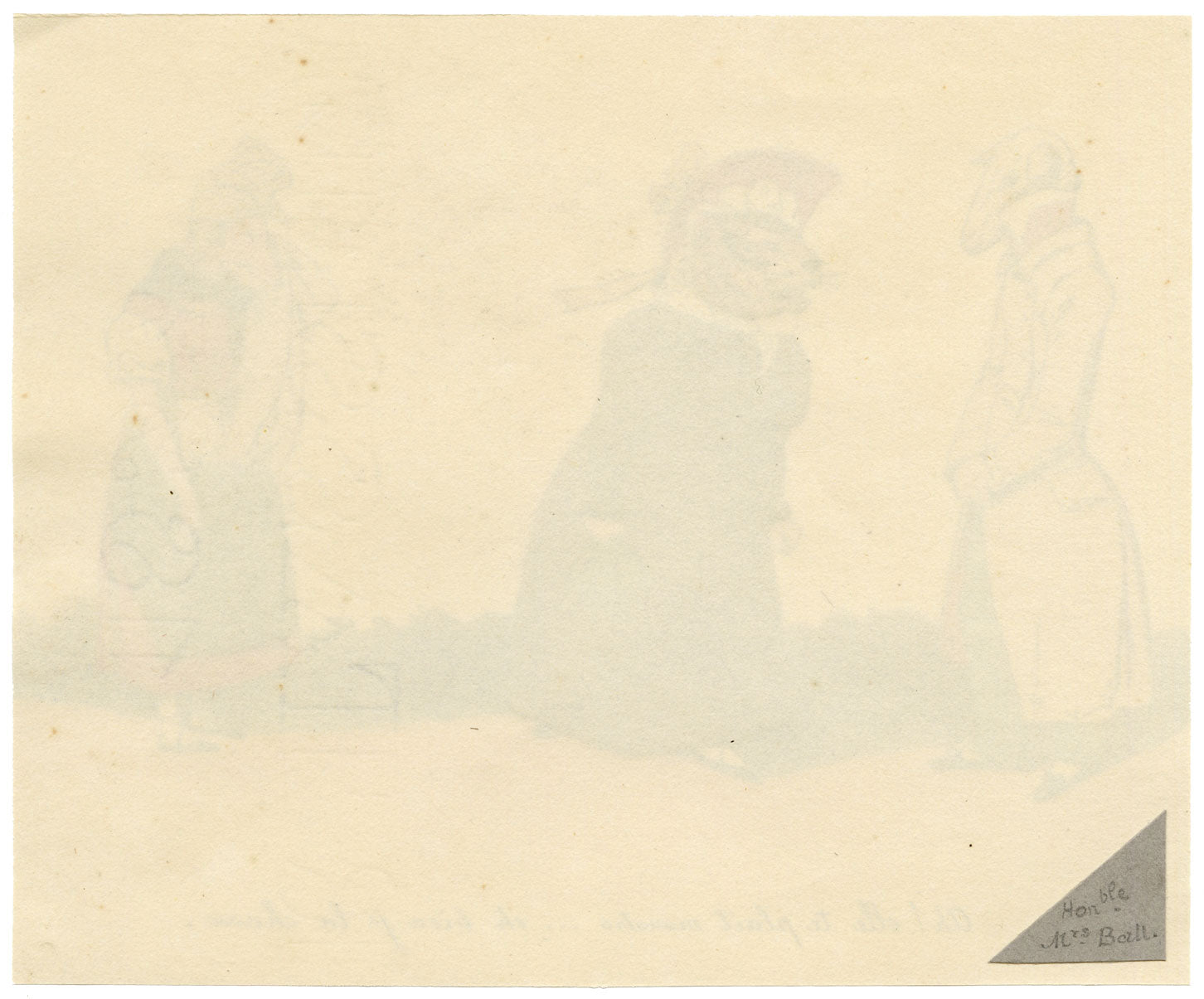 Hon. Julia Selina Ball, Anthropomorphic Cartoon after J.J. Grandville – Mid-19th-century pen & ink drawing